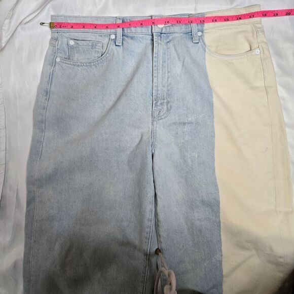 7FAM Alexa two tone high rise straight cropped jeans in Mulholland Drive 31 - Picture 14 of 15